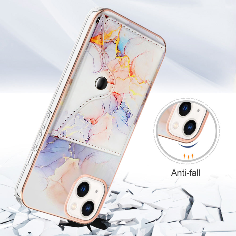 YB Leather Coating Series-9 for iPhone 15 Case IMD Leather+TPU Card Slots Protective Phone Cover YB Leather Coating Series-9 for iPhone 15 Case IMD Leather+TPU Card Slots Protective Phone Cover
